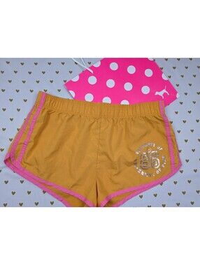 Victorias Secret PINK Vintage Orange Logo Butt y2k Booty Shorts SMALL